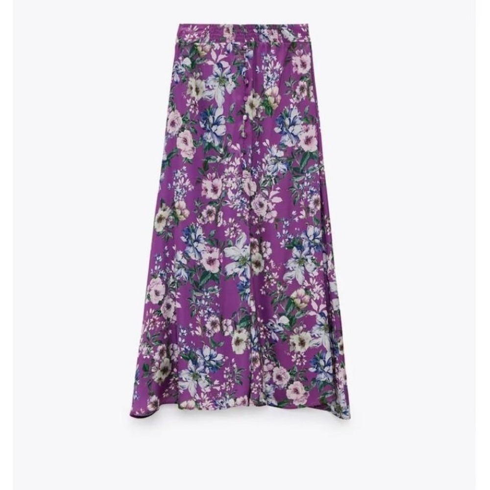 Zara Floral Purple Skirt - Picture 7 of 7